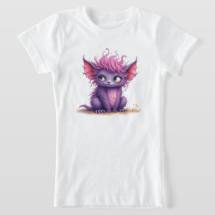 Camiseta Pequeno Roxo e Monstro Rosa