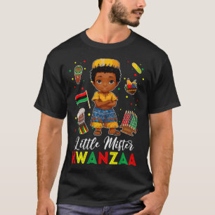 Camiseta Pequeno Senhor Kwanzaa Kinara Vela Afro-Americana
