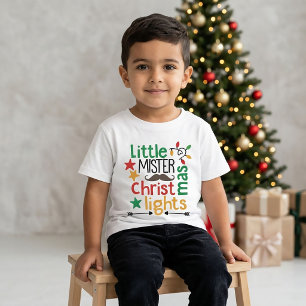 Camiseta Pequeno Senhor Luzes de Natal