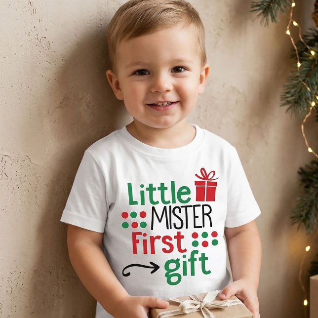 Camiseta Pequeno Senhor Primeiro Presente de Natal (Criador carregado)