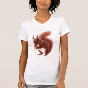Camiseta Pequeno t-shirt do esquilo vermelho