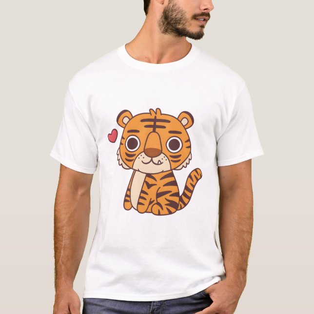 Camiseta Pequeno Tigre Bonito (Frente)