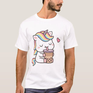 Camiseta Pequeno Unicórnio Bonito Adora Chá Boba Milk