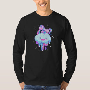 Camiseta Pequeno Unicórnio Bonito Vomitando Arcos-Chuvoso S