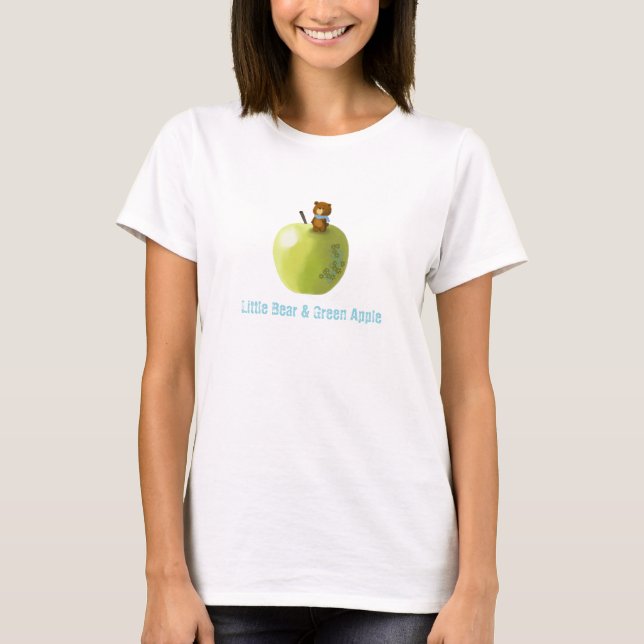 Camiseta Pequeno Urso e Maçã Verde (Frente)