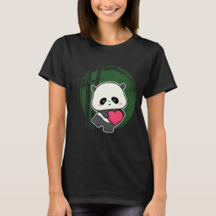 Camiseta Pequeno Urso Panda Coração Bela Para Homens