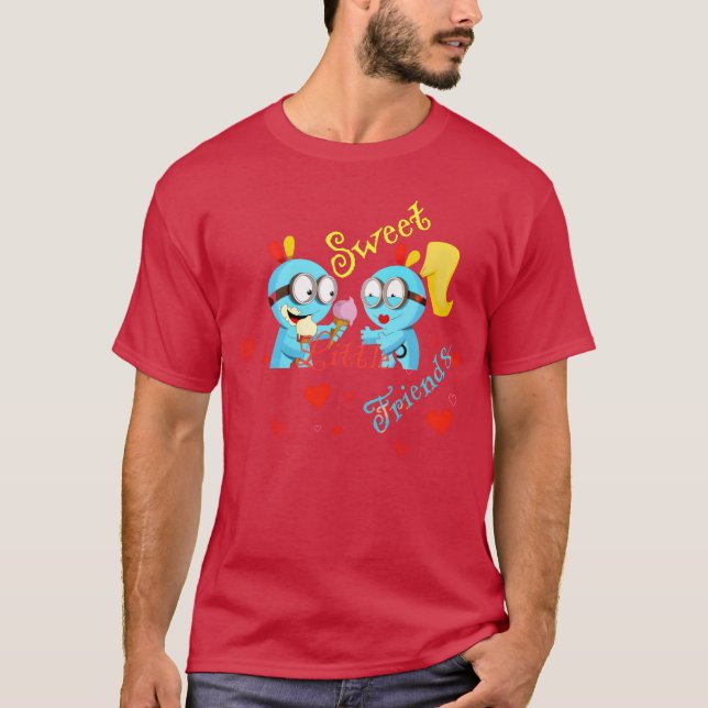Camiseta pequenos amigos engraçados (Frente)
