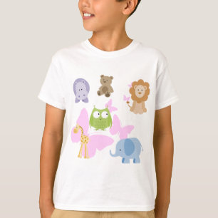 Camiseta Pequenos animais e borboletas Cujos animais são