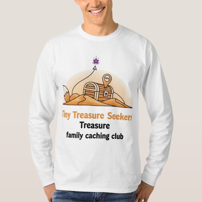Camiseta Pequenos buscadores de tesouro - tesouro de geocaç (Frente)