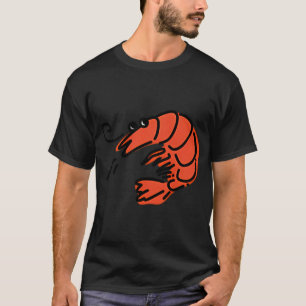 Camiseta pequenos camarões, crustáceos - design retrô