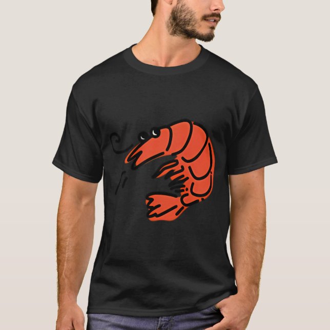 Camiseta pequenos camarões, crustáceos - design retrô (Frente)