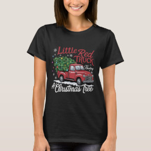 Camiseta Pequenos Caminhões Vermelhos Carregando Papais noe
