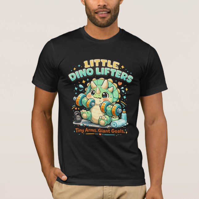 Camiseta Pequenos Levantadores de Dinossauros 8KG | Braços  (Frente)