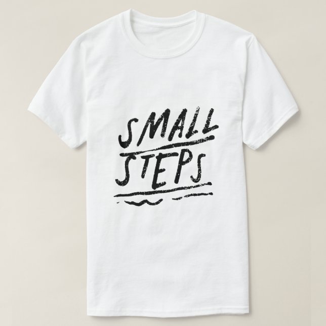 Camiseta Pequenos Passos – Tipografia Motivacional (Frente do Design)