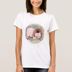 Camiseta Pequinês Bonito em Rosa