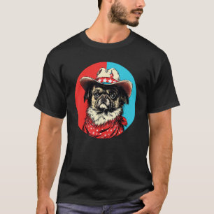 Camiseta Pequinês Cowboy Cachorro Engraçado Faroe Oeste