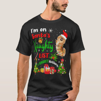 Camiseta Pequinês de Natal Estou Na Lista de Meninos Maus d