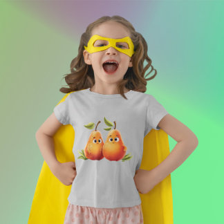 Camiseta Peras de Cartoon Bonitas - Peras Cutas com Rostos 