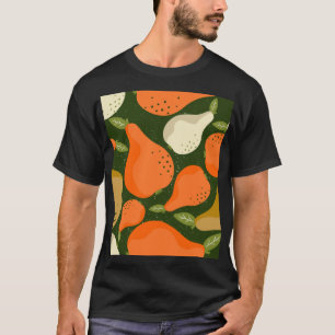 Camiseta Peras, folhas: papel de parede colorido.