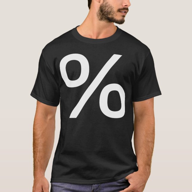 Camiseta Percentagem - Branco no Escuro (Frente)