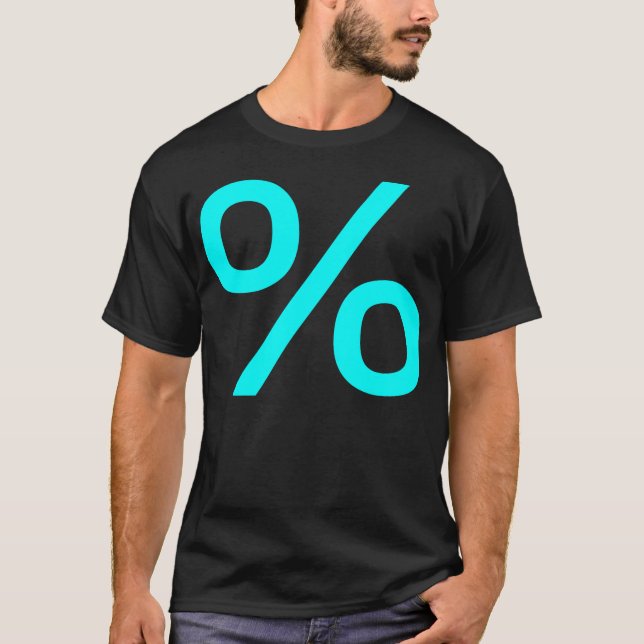 Camiseta Percentagem - Ciano (Frente)