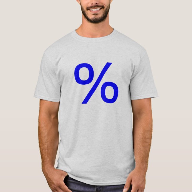 Camiseta Percentagem (Pequena) - Azul (Frente)