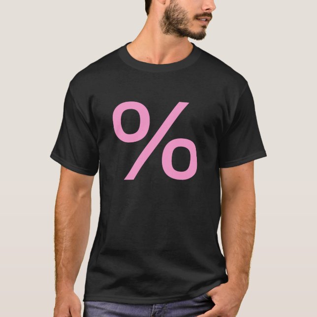 Camiseta Percentagem (Pequena) - Rosa (Frente)