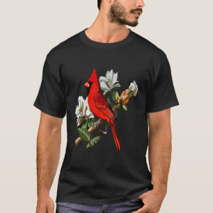 Camiseta Perch Do Cardeal Vermelho norte Em Um Cardeal B
