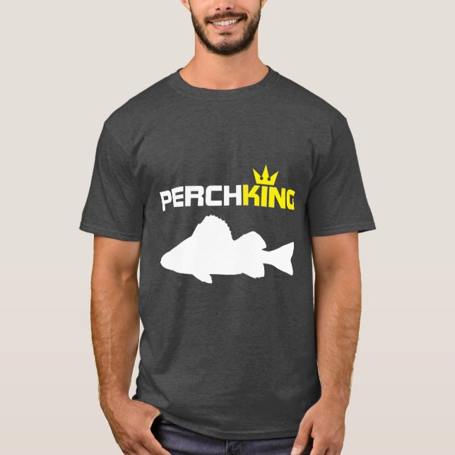 Camiseta Perch King Funny Perch Fisheries (Frente)