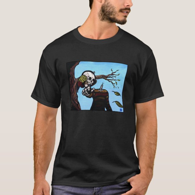 Camiseta Perched - the original Skullbird painting  (Frente)