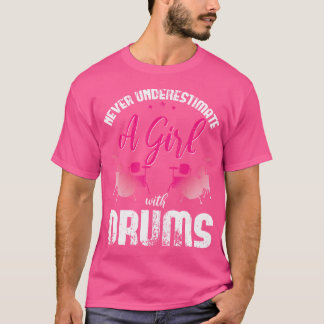 Camiseta Percussion Drummer Girls Oferecem Instrumento Musi