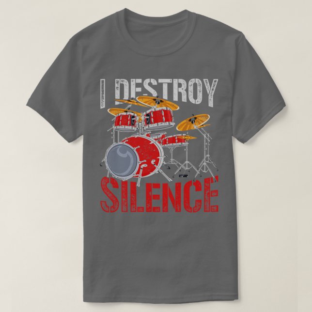 Camiseta Percussion I Destrui Tambores De Refletor De Silên (Frente do Design)