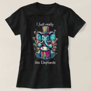 Camiseta Percussionista Melódico Eu gosto muito de elefante