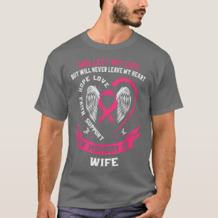 Camiseta Perda de Esposa Oferece Consciência do Cancer de M