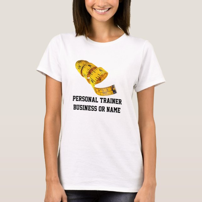 Camiseta Perda de peso, fita métrica amarela (Frente)