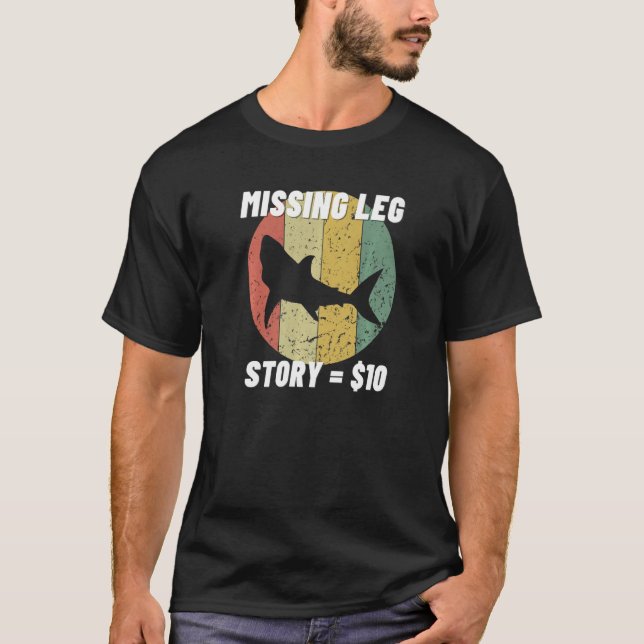 Camiseta Perda Estória De Tubarão Atraente Perna Perna Pern (Frente)