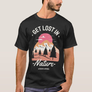Camiseta Perda na cena da montanha da natureza