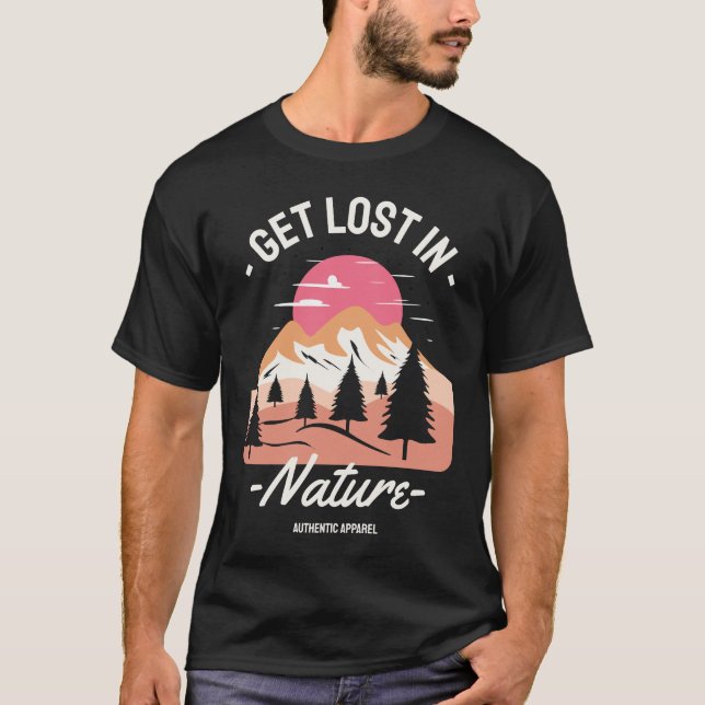 Camiseta Perda na cena da montanha da natureza (Frente)