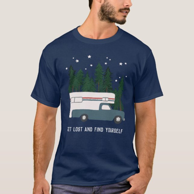 Camiseta PERDA-SE E ENCONTRA-SE A ANDAR-SE A Acampar Caminh (Frente)