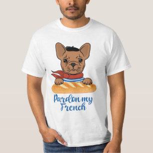 Camiseta Perdão Meu Francês - Engraçado Buldogue Francê