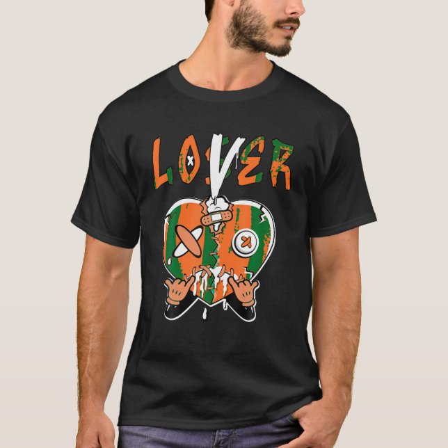 Camiseta Perdedor Lover Drip Laranja Coração Coração Branco (Frente)