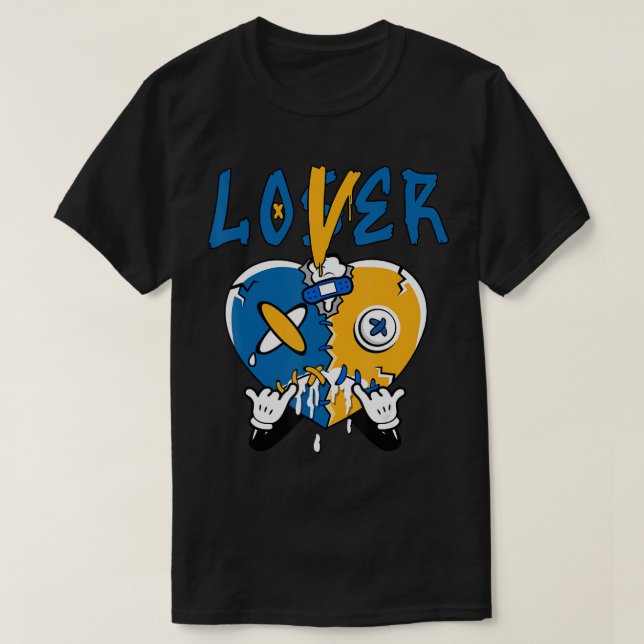 Camiseta Perdedor Lover Heart Drik Dunk Low Blue Yellow Mãe (Frente do Design)