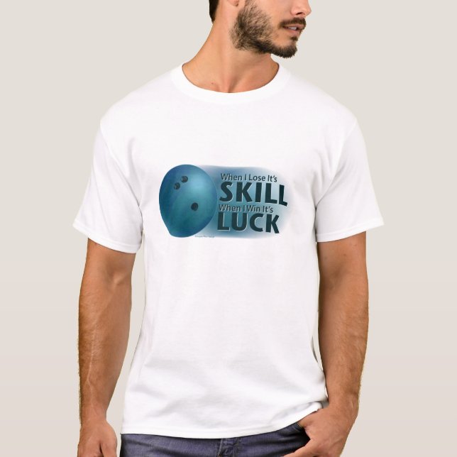 Camiseta Perder Skill Ganha Boliche Sorte Azul (Frente)