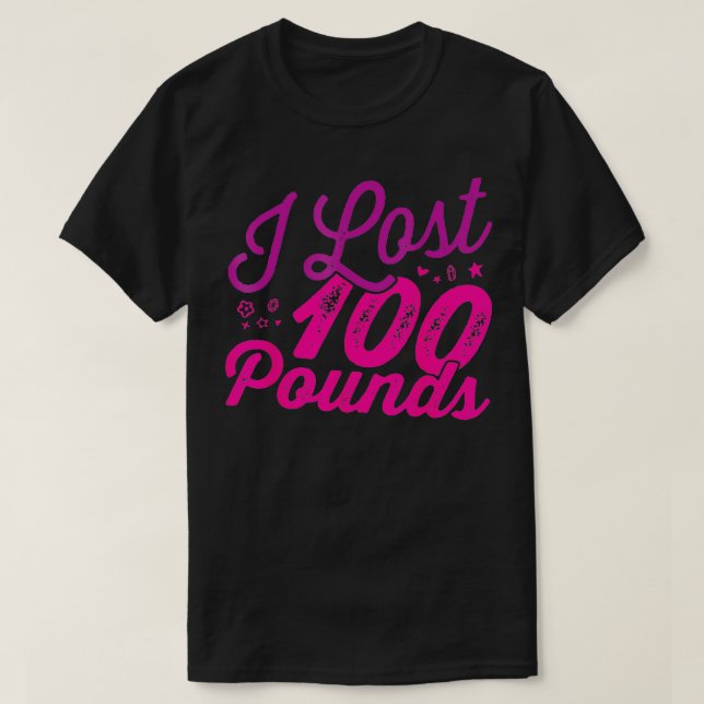 Camiseta Perdi 100 libras de Presente de Celebração de Obje (Frente do Design)