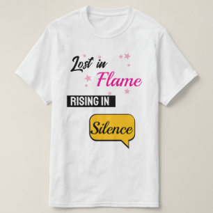 Camiseta Perdida na Ascensão de chamas em T-Shirt silencios