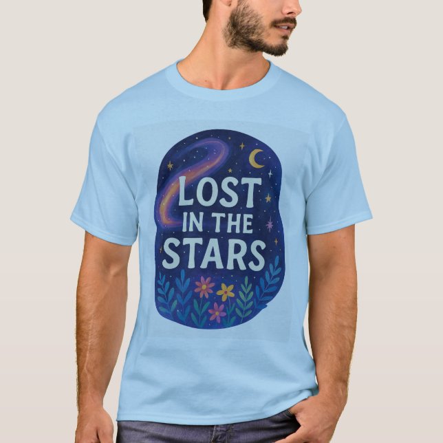 Camiseta Perdida nas Estrelas - Design estética espacial so (Frente)