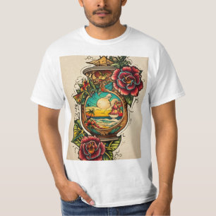 Camiseta Perdida no Oásis de Tinta onde Tatuagens Encontram