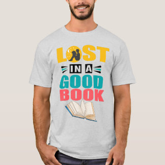 Camiseta Perdido Em Uma Boa Citação De Livro Fofa Amante Le