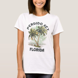 Camiseta Perdido Key Florida Palmas Vintage Praia Para Home