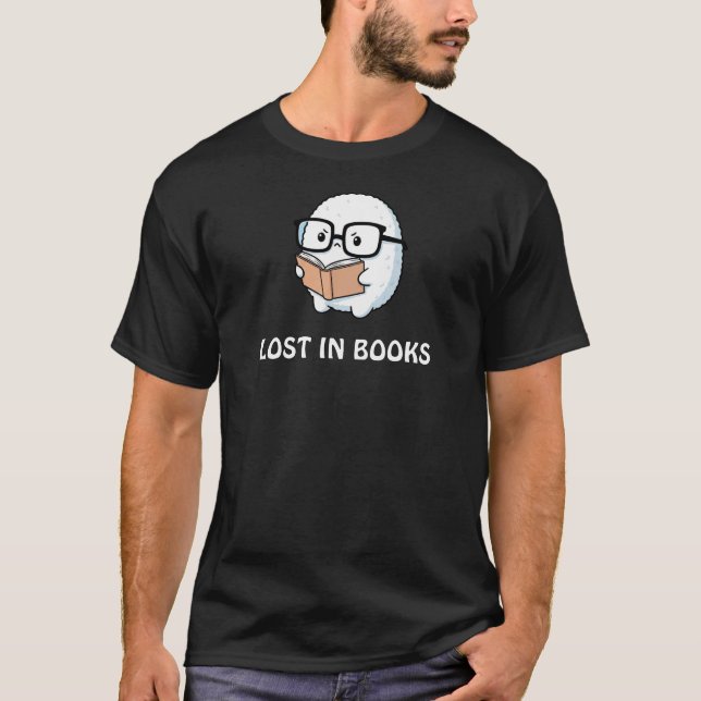 Camiseta Perdido nos Livros – Personagem Fofo e Felpudo (Frente)